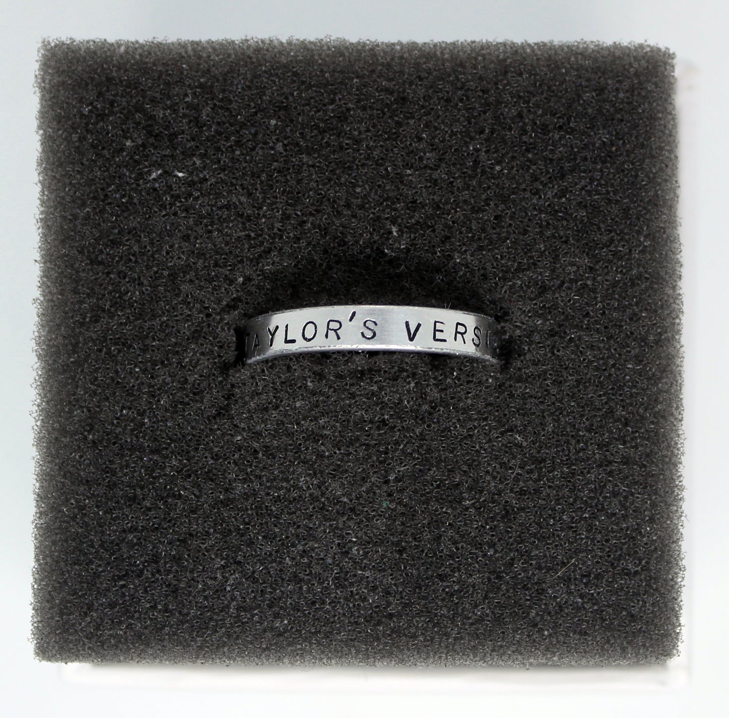 taylor's version hand stamped ring