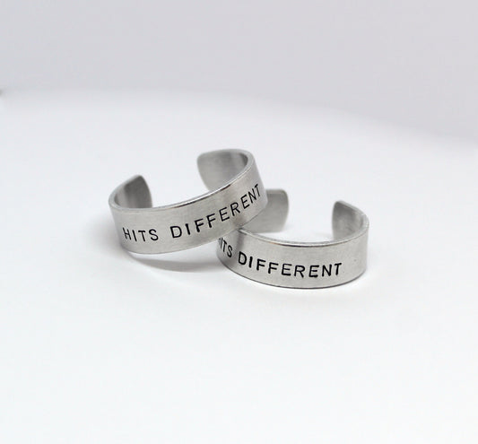 Hits Different (Hidden Message) Ring