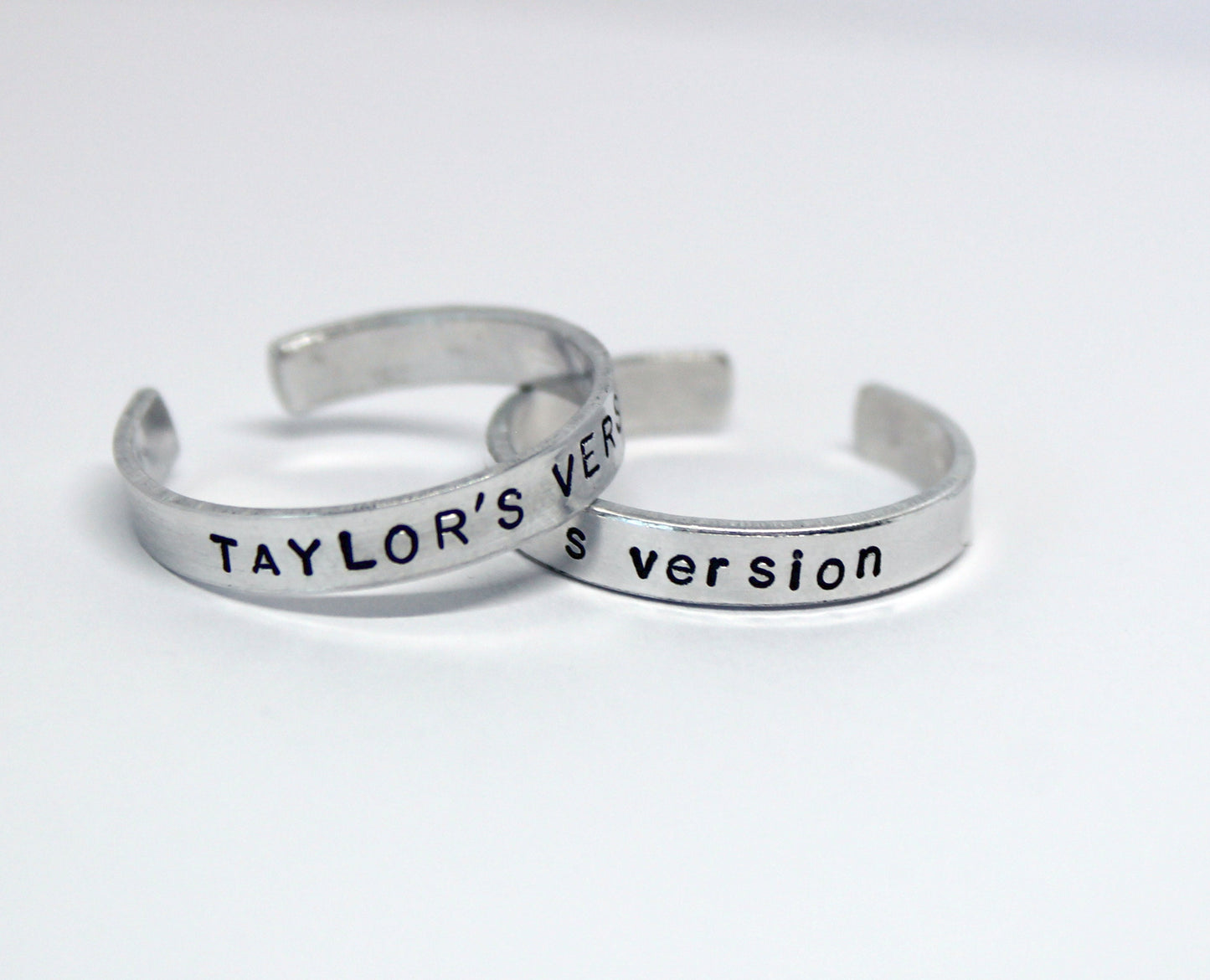 taylor's version hand stamped ring