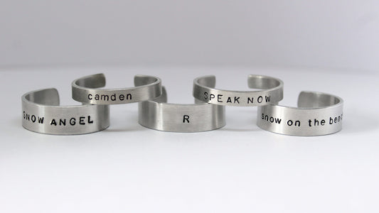 personalised hand stamped ring