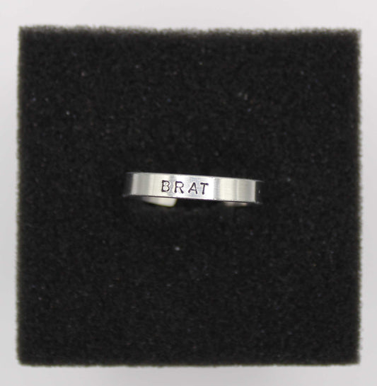 Brat Hand-Stamped Ring